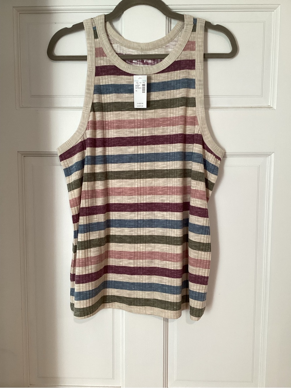 Maurices Multicolor Striped Racerback Tank